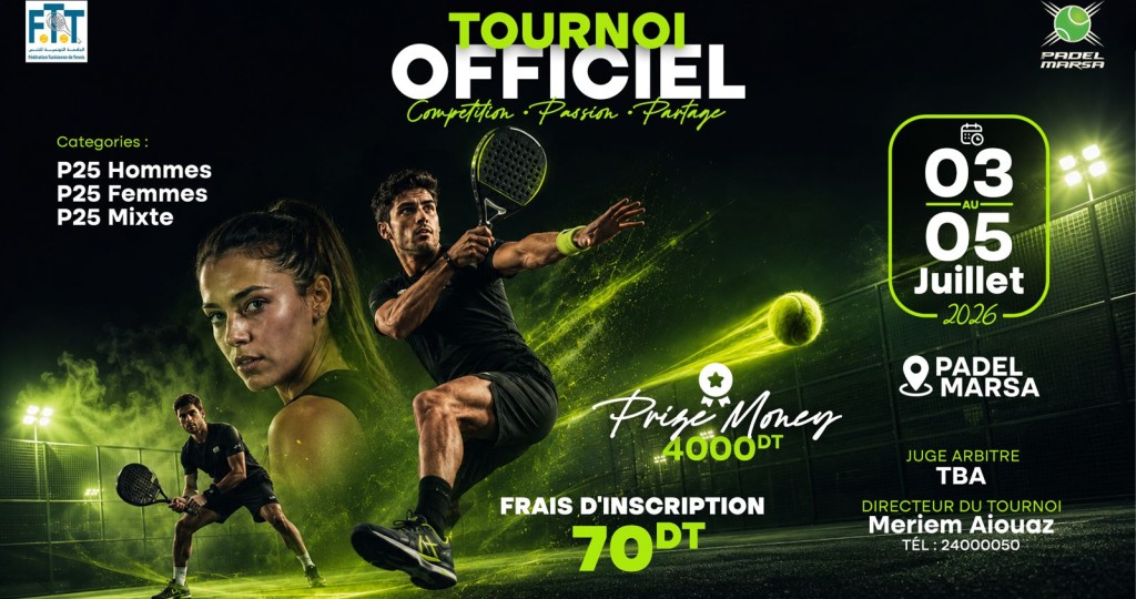 P25H & P25F & P25Mixte - Padel Marsa