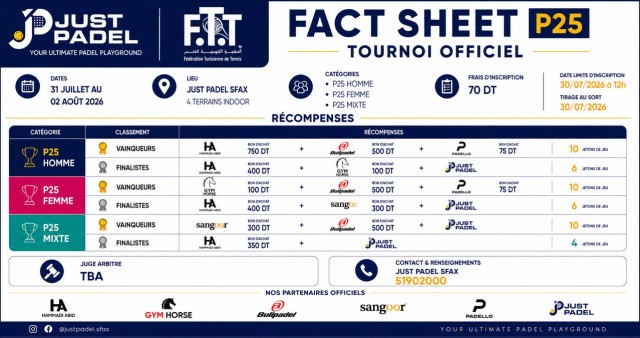 P25H & P25F & P25Mixte - Just Padel